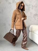 Куртка весенняя удлиненная с капюшоном