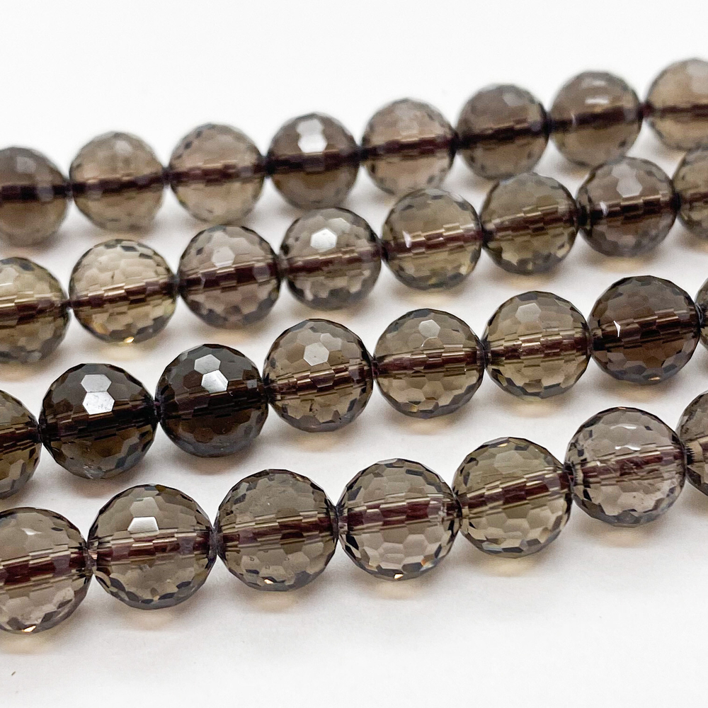 Бусины Дымчатый кварц граненый, диаметр 8 мм, цена за 1 шт