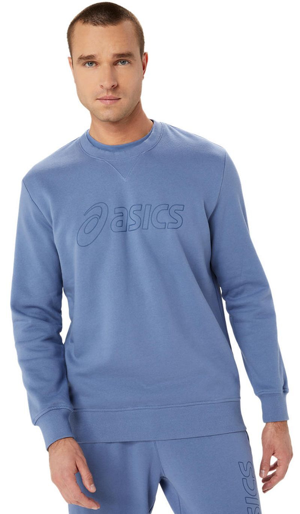 Мужская теннисная кофта Asics Sweat Shirt - denim blue/thunder blue