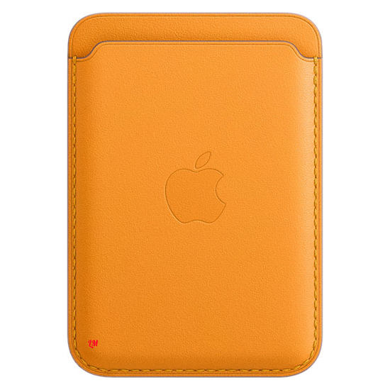 Чехол-бумажник Apple MagSafe для iPhone, кожа, «золотой апельсин»