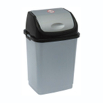 Ведро для мусора "Камелия", № 2, 8 л, серебристый перл./черный