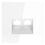 Накладка для розетки компьютерной двойной RJ45+RJ45 кат.6, S70 (белый глянцевый)