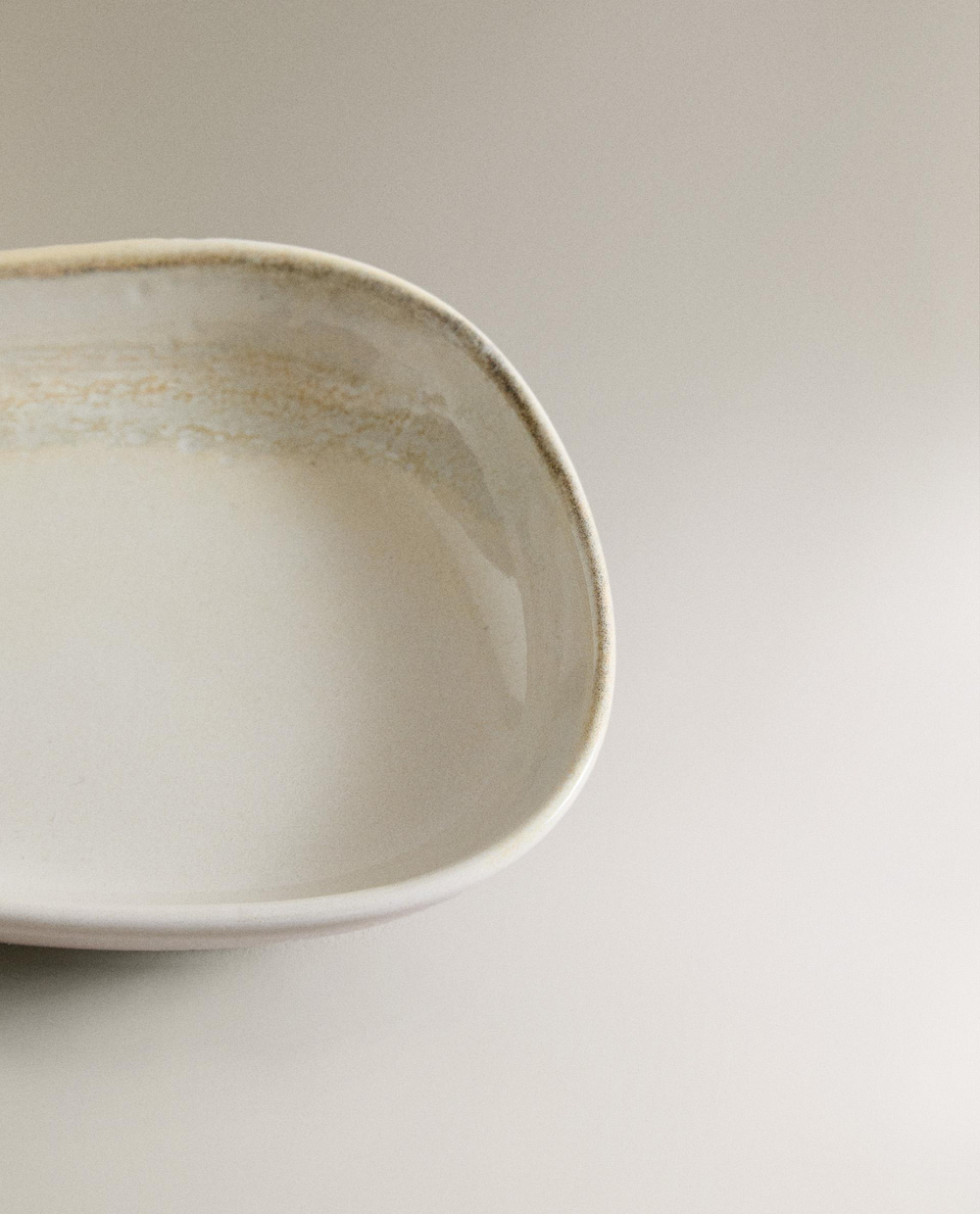 Zara Home тарелка из каменной керамики, цвет бежевый, 14 см