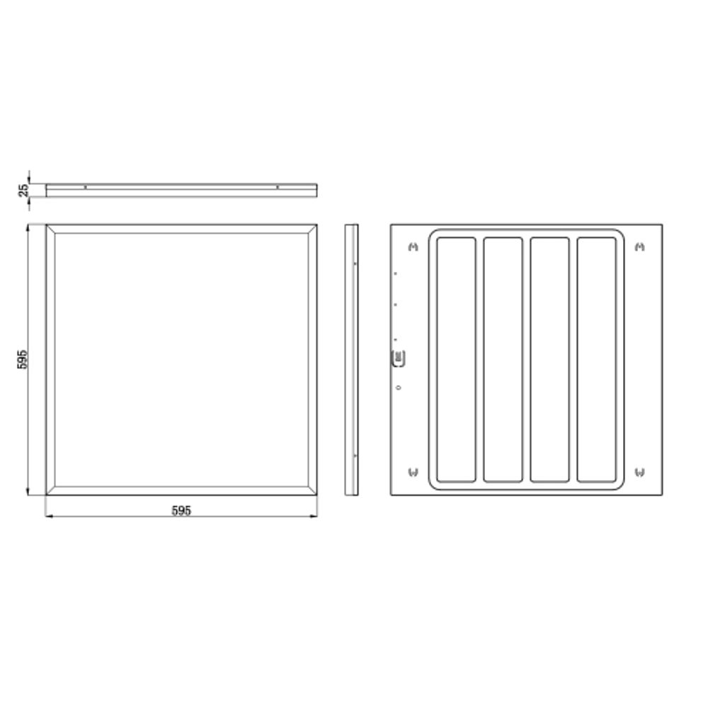 Светильник светодиодный ЭРА SPO-1-40-6K-M-EM 40Вт 6500K 595х595 с равномерным свечением со встроенным БАП 1час | Светильники с внутренним драйвером