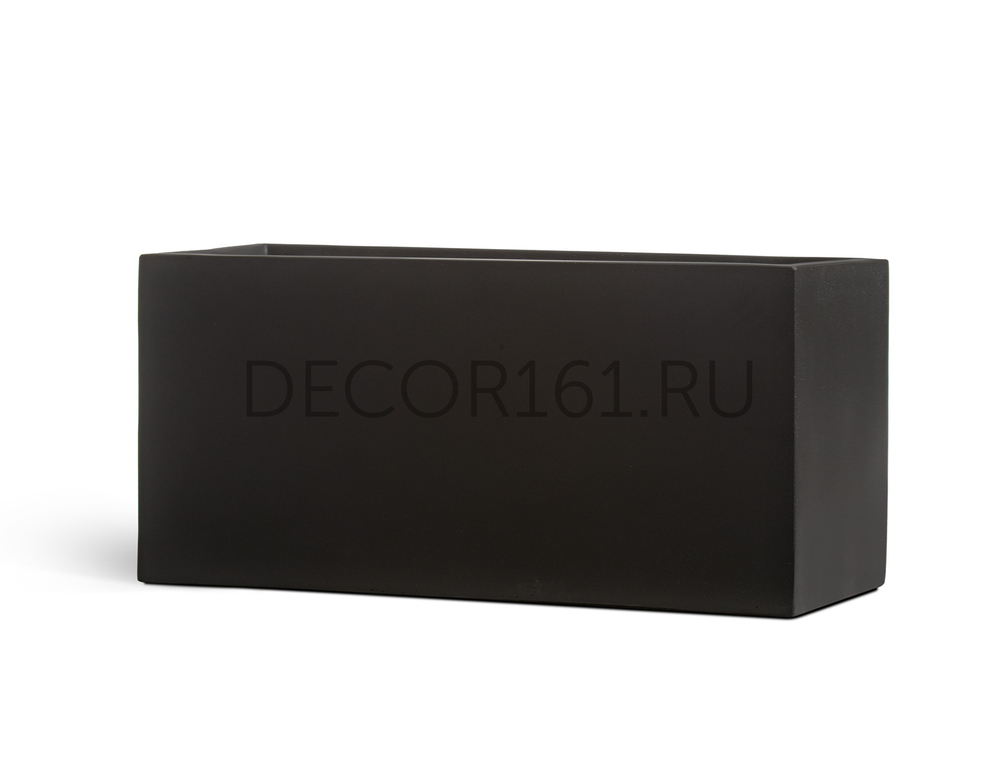 Кашпо TREEZ Effectory Black Stone Низкий узкий прямоугольник Антрацит в-22, ш-20, дл-40 см 41.33-12-22-079-BLCK-40