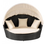 Лаунж-диван плетеный Tagliamento Shell-sunshade, антрацит