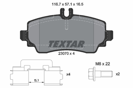TEXTAR - 2307003-TET - Brake Pad Set, disc brake