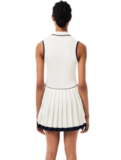 Теннисное платье Lacoste Ultra Dry Tennis Heritage - white/navy blue