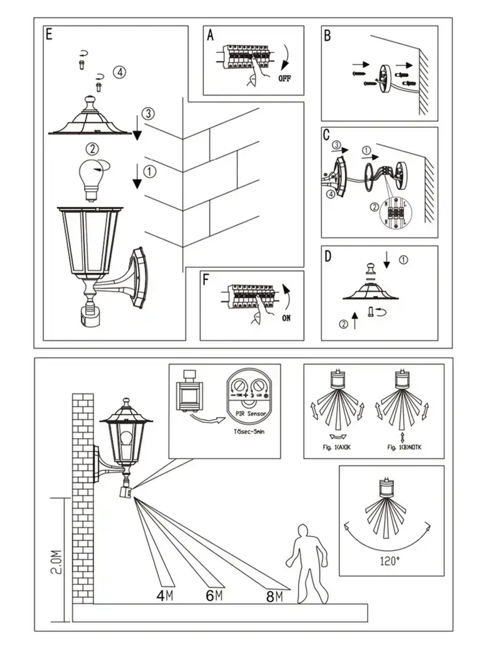 22469 Светильник уличный настенный с датчиком движения EGLO LATERNA 5