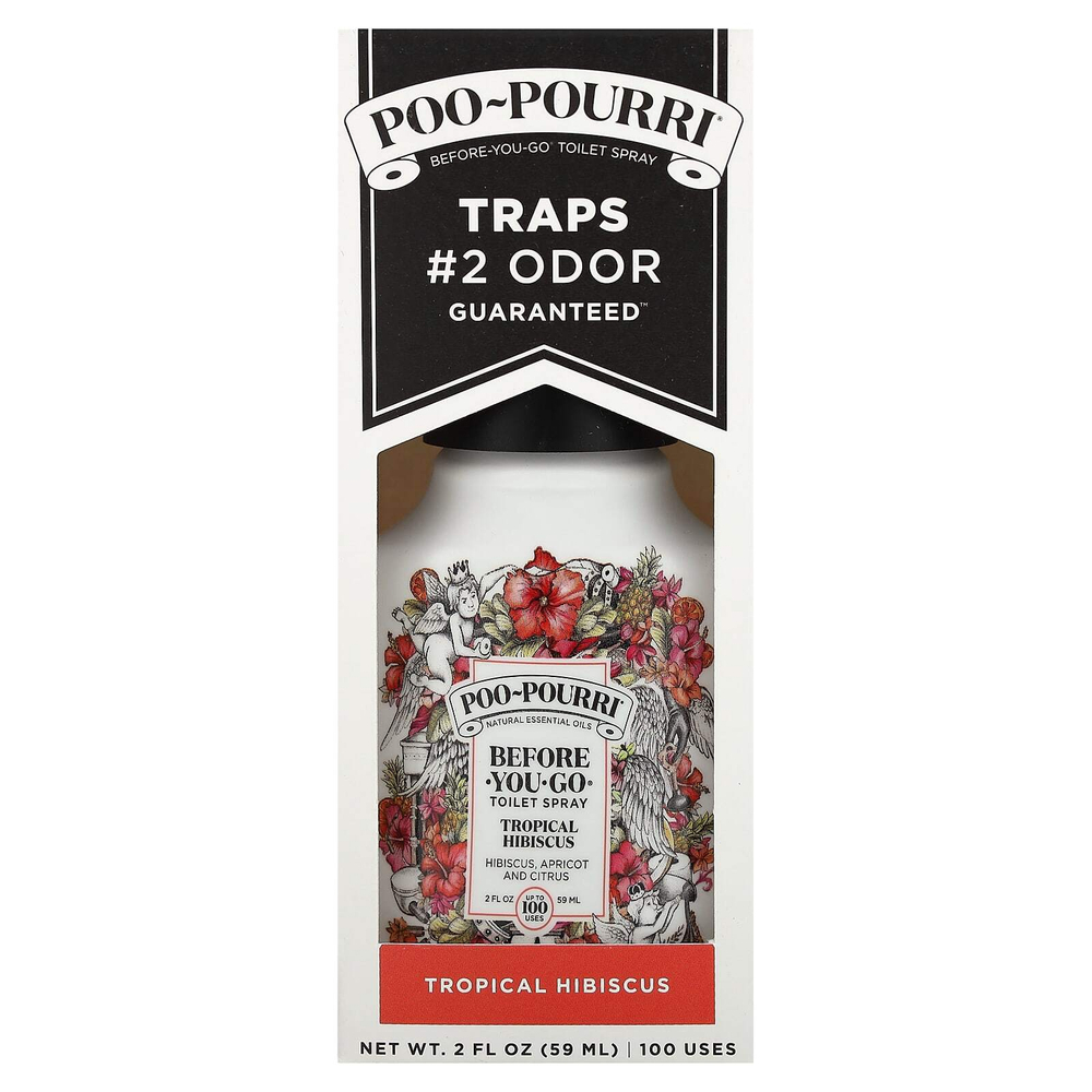 Poo-Pourri, Спрей для туалета Before-You-Go, тропический гибискус, 59 мл (2 жидк. унц.)