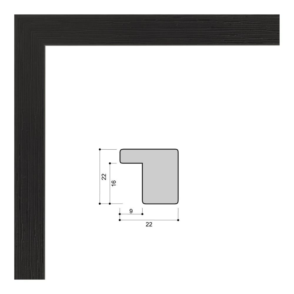 Фоторамка пластиковая 10х15 см, черная, фактура дерево, арт. 1015.628058