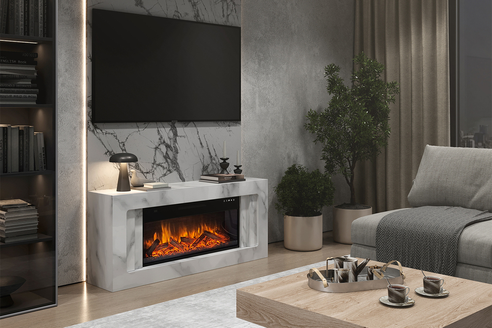 Каминокомплект Line 42 - Белый с очагом Vision 42 LED