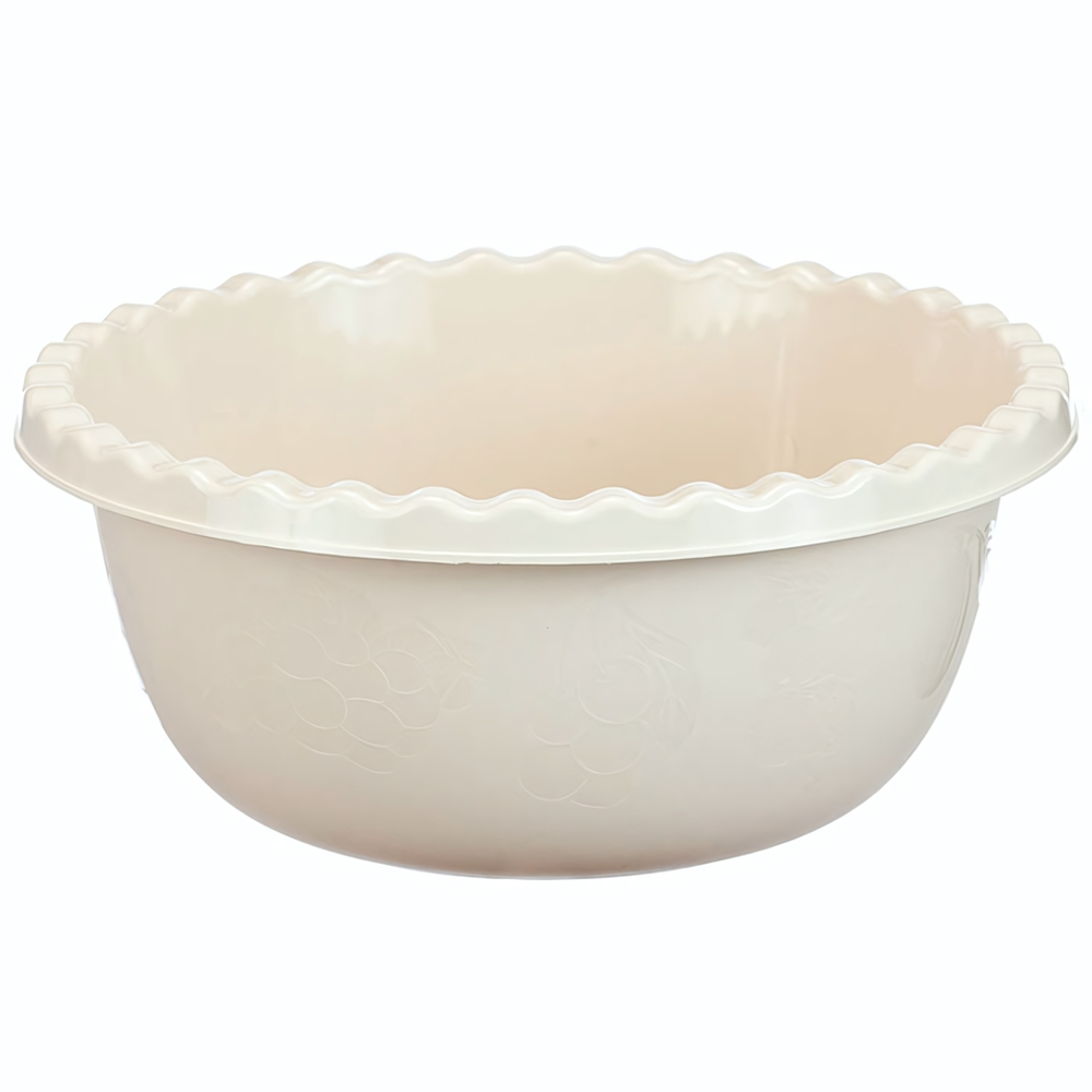 Миска 3л круглая, белый ротанг