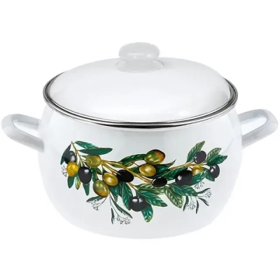 Кастрюля эмалированная 5л «Оливковая ветвь» С-4216АП2/4
