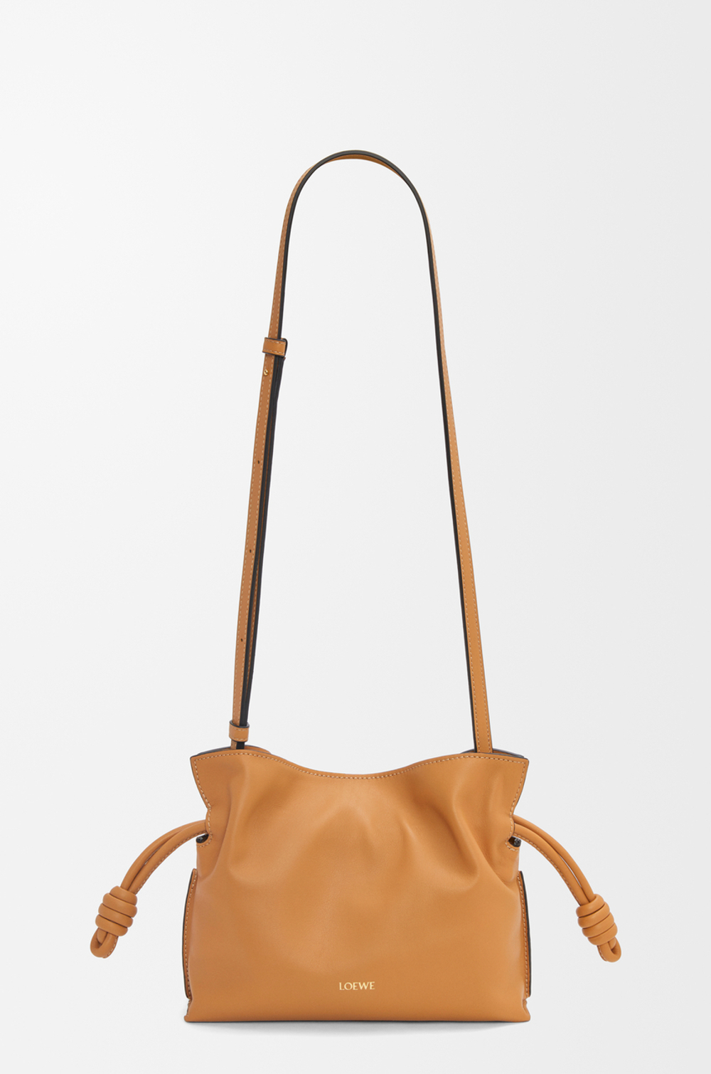 Loewe Мини-клатч Flamenco из телячьей кожи наппа, светло-коричневый
