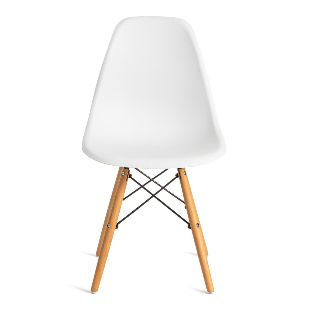 Стул CINDY (EAMES) (mod. 001) дерево бук/металл/сиденье пластик, 51x46x82см, white (белый)