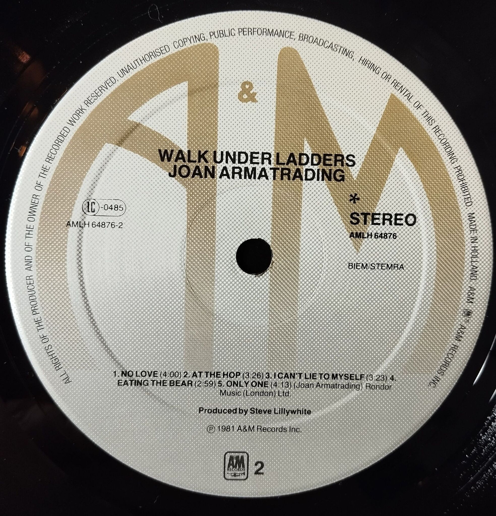 Винтажная виниловая пластинка LP Joan Armatrading Walk Under Ladders (Holland 1981)