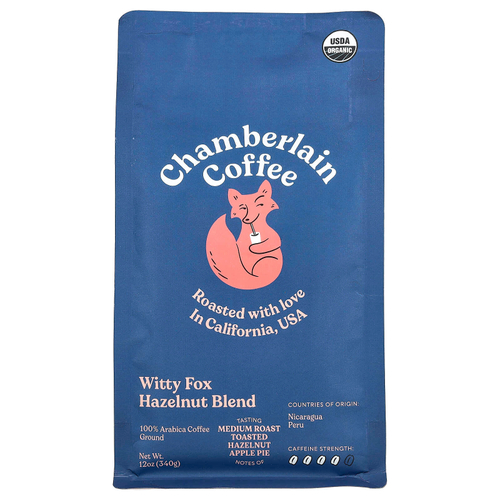 Chamberlain Coffee, Смесь с фундуком Witty Fox, молотая, средней обжарки, 340 г (12 унций)