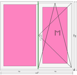 Пластиковое окно 1350 х 1450 ТермА Эко + Москитная сетка