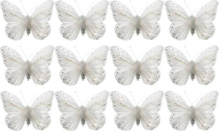 Бабочка белая 10см/12шт