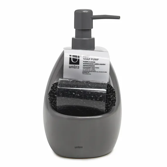 Диспенсер для мыла с подставкой для губки Joey 590 мл, уголь