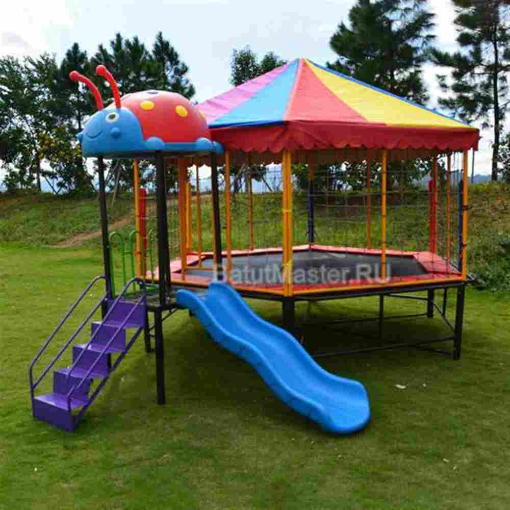 Батутная арена с горкой, диаметр 12 фт 4,5x3,8x2,8 м