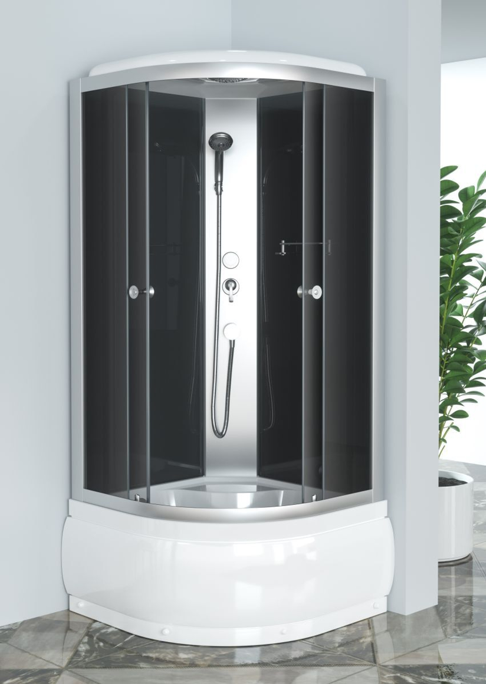 Душевая кабина ZILI DO S6024/ 90 СОРРЕНТО В/П 900*900*2150 мм, ЧЁРНЫЙ 1/3 УТ000005017