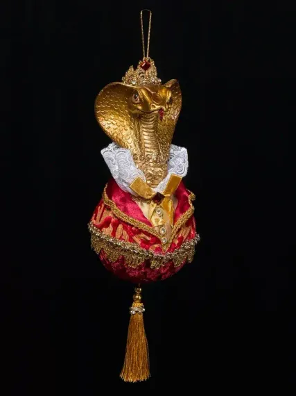 Винтажное украшение Королевский Змей на шаре 10х30 см., Christmas DeLuxe (89116)