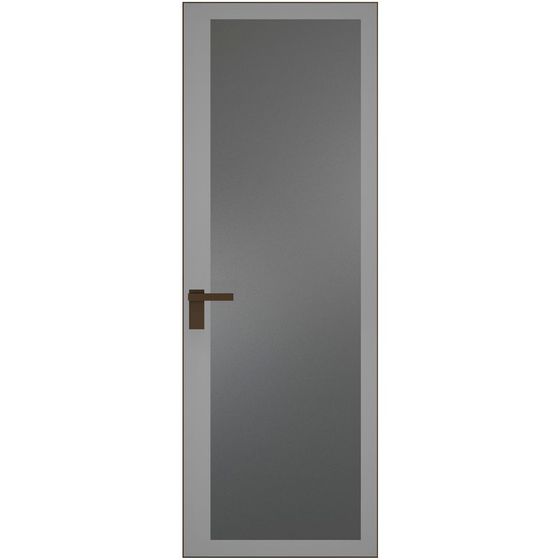 Алюминиевая дверь 2AGК кромка деорэ стекло мателюкс графит прокрас серый