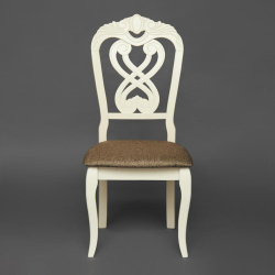 Стул -Андромеда/ Andromeda дерево гевея, 47х55,5х107 см, Ivory white, ткань коричневая S168-7 (Комплект из 2 шт.)