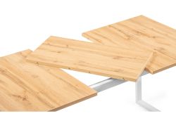 Стол раскладной Лота Лофт 120(160)х75х75 25 мм дуб вотан / белый матовый