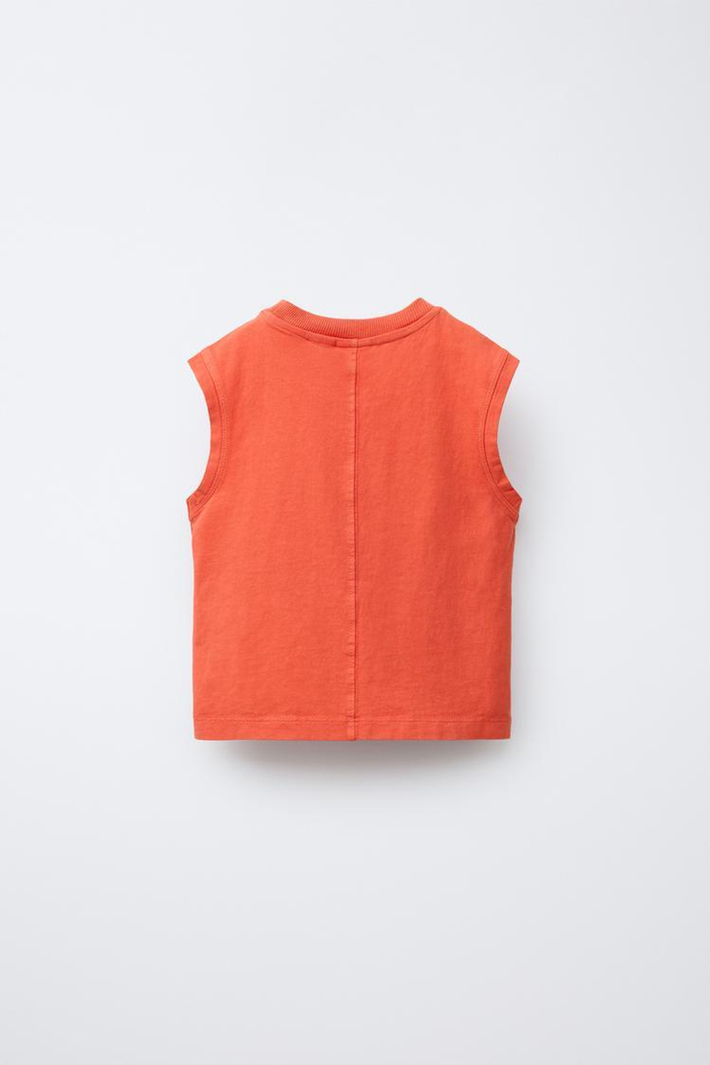 ZARA ФУТБОЛКА С ЛОГОТИПОМ, КОРАЛЛОВЫЙ