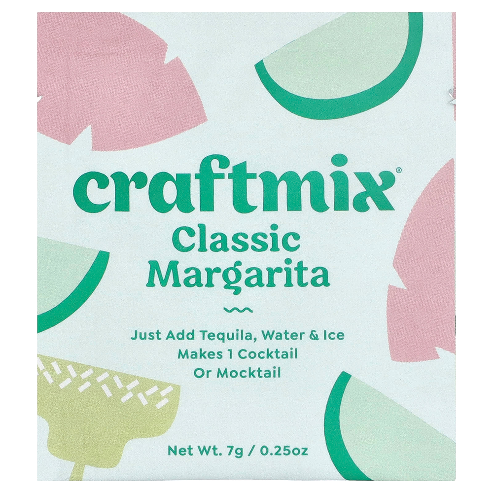 Craftmix, Пакетики для коктейлей, классическая маргарита, 12 пакетиков, 84 г (2,96 унции)