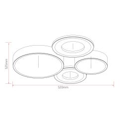 Светильник потолочный светодиодный Rivoli Aliona 6161-701 LED 87 Вт 3000 - 6000 К с пультом