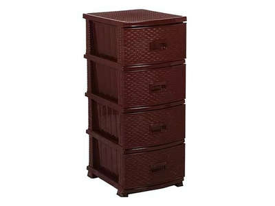 Комод 4-х секционный "Ротанг" коричневый