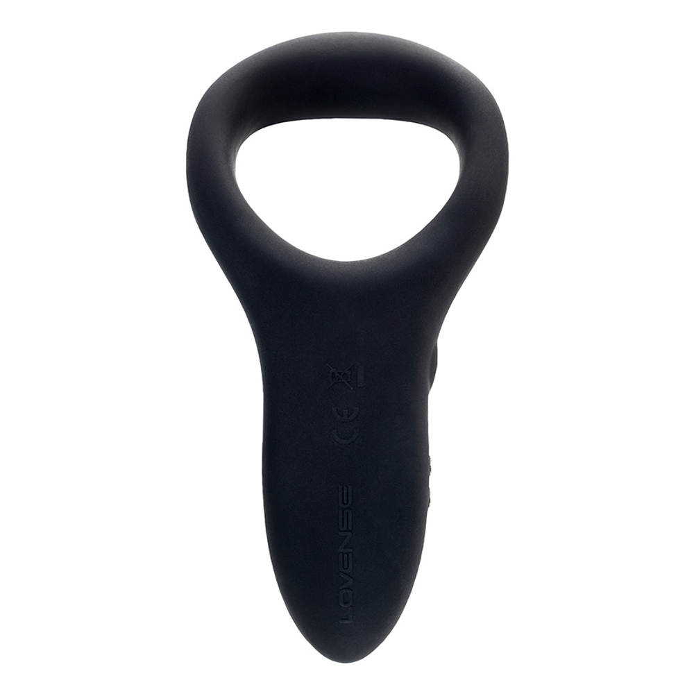 Черное эрекционное виброкольцо с управлением через приложение Lovense Diamo Vibrating Cock Ring Black
