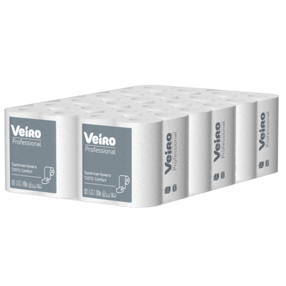 Туалетная бумага в рулонах Veiro Professional Comfort белая двухслойная (48 рулонов по 15 м)