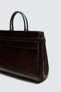 ZARA КОЖАНАЯ СУМКА, КОРИЧНЕВЫЙ