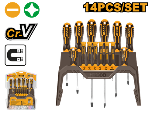 Набор отвëрток 14 шт INGCO HKSD1428