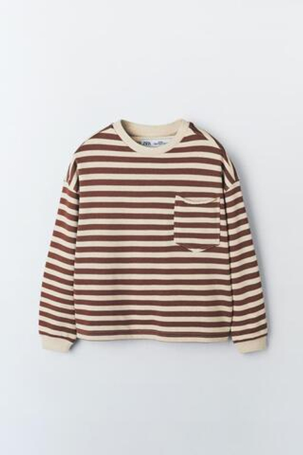 ZARA ФУТБОЛКА В ПОЛОСКУ С КАРМАНОМ - LIMITED EDITION, ПОЛОСКИ