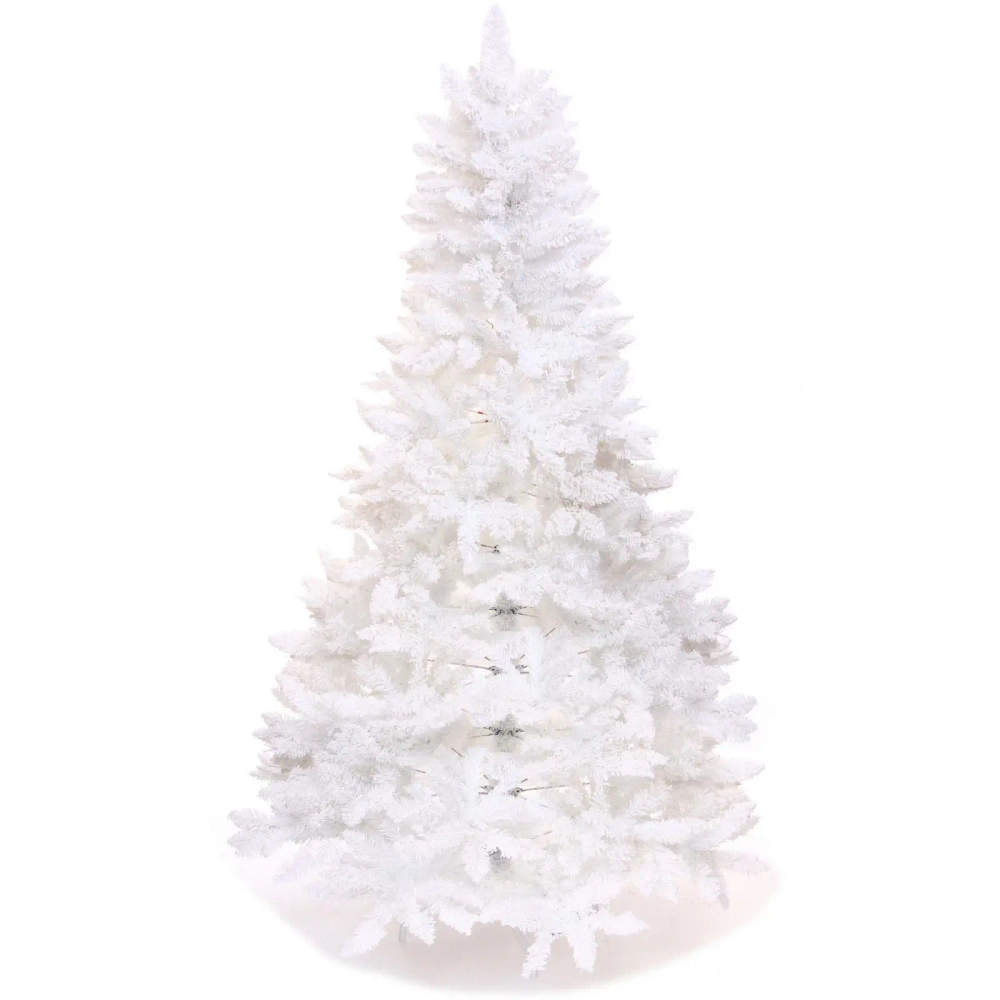 Ёлка «Звон вьюги» 210 см, ПВХ (1154 веток), белый иней, Белый