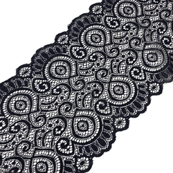 Кружево эластичное черное 17 см