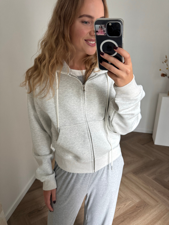 Худи Zipper серый меланж