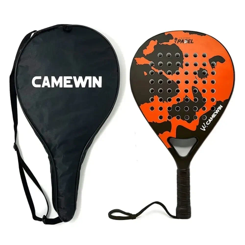 Ракетка для падел тенниса CAMEWIN Padel 4003 (с чехлом) 100% карбон, оранж.