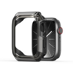 Чехол-бампер прозрачный с черными вставками от Dux Ducis для часов Apple Watch 45мм на модели 7, 8 и 9 серии, серия Tamo Series Case