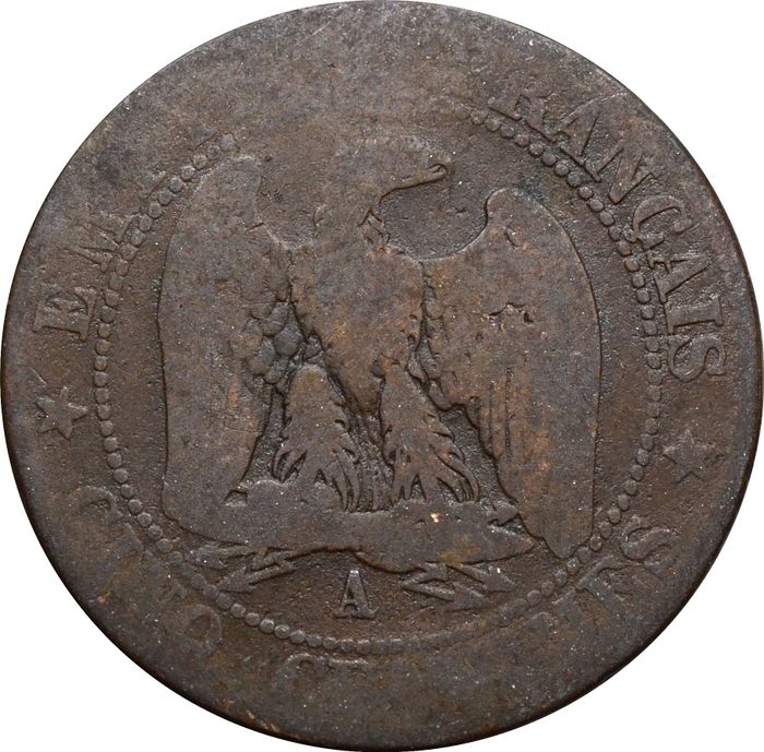 5 сантимов 1861-1865 Франция F-VF