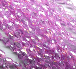 БК016ДС118 Хрустальные бусины-капли, цвет: ярко-розовый AB прозрачный, 11х8 мм, кол-во: 15 шт.
