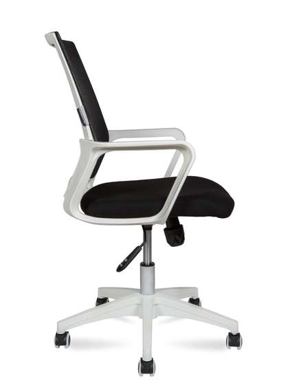 Кресло офисное Норден / Бит LB / белый пластик / черная сетка / черная ткань