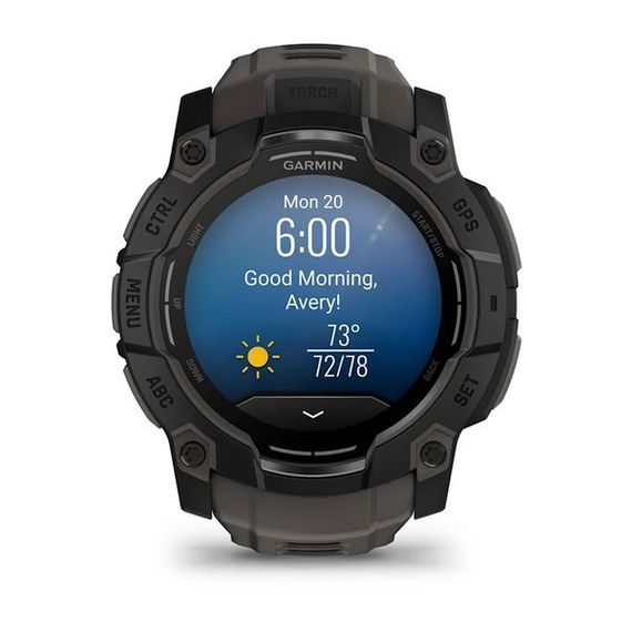 Умные часы Garmin Instinct 3 Amoled 50 mm Black with Charcoal Band (010-03020-00)