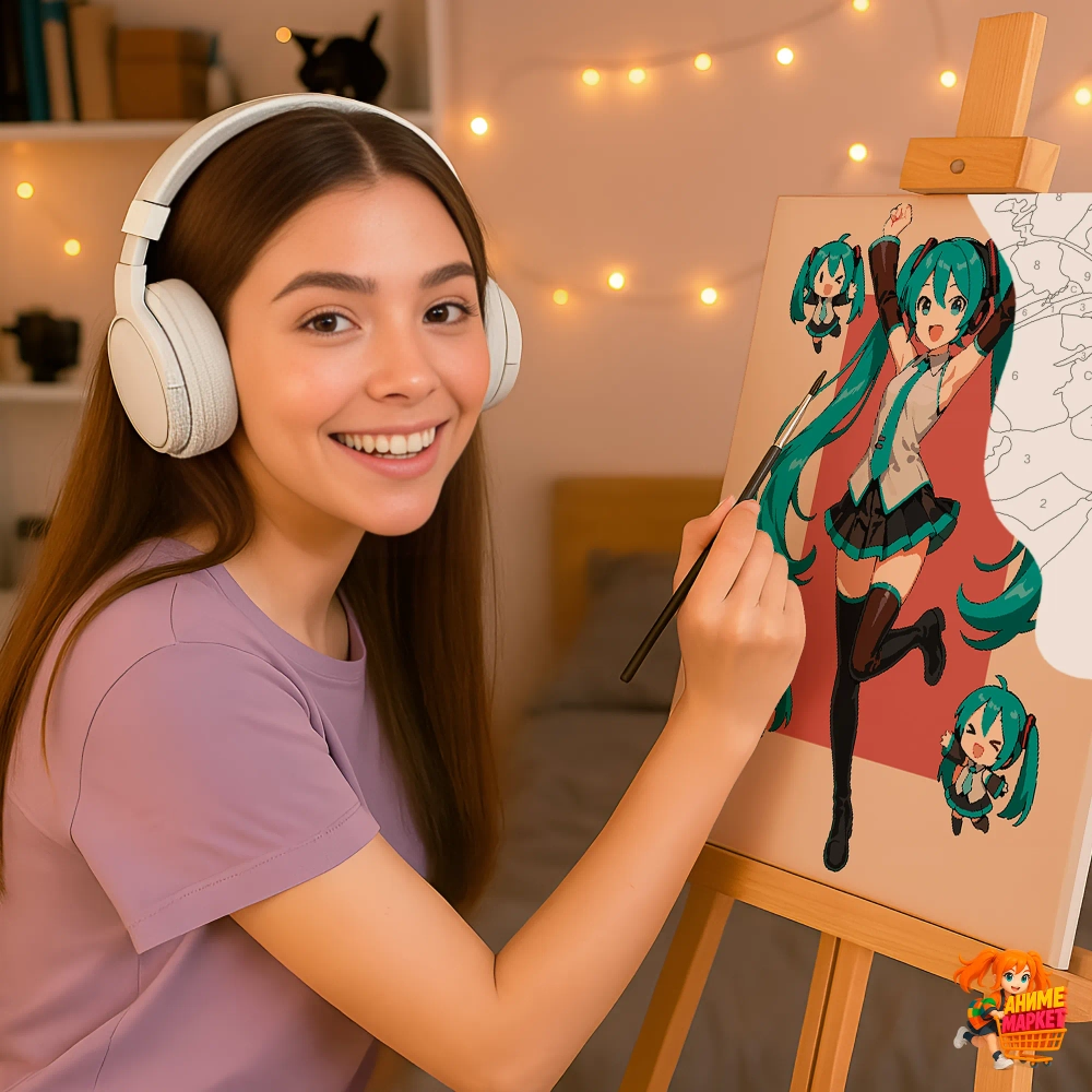 Картина по номерам Hatsune Miku Хацунэ Мику